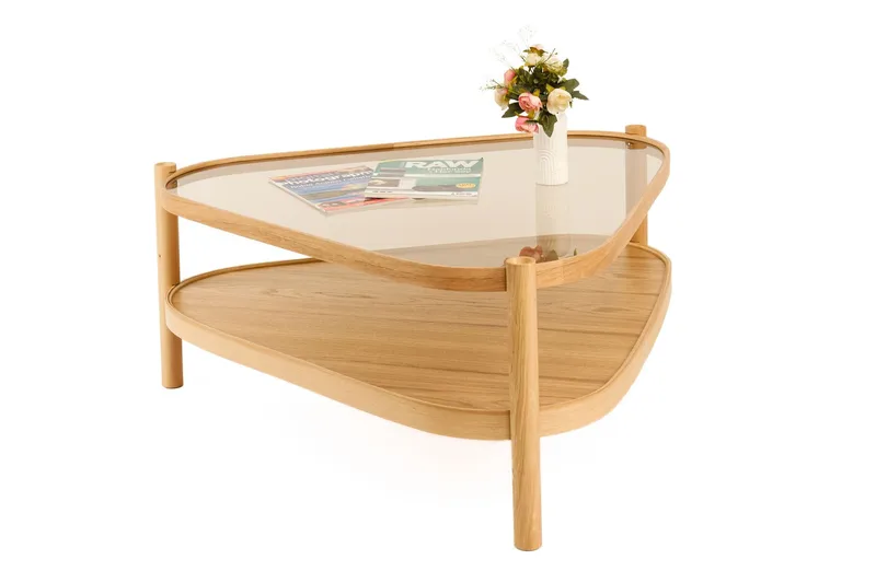 Sohvapöytä Wallxpert Nesta (95 x 48 x 95 cm) Tammi läpinäkyvä, Tammi