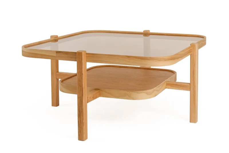 Sohvapöytä Wallxpert Olimpus (90 x 48 x 90 cm) Tammi läpinäkyvä - Tammi - Huonekalut - Pöytä & ruokailuryhmä - Sohvapöytä