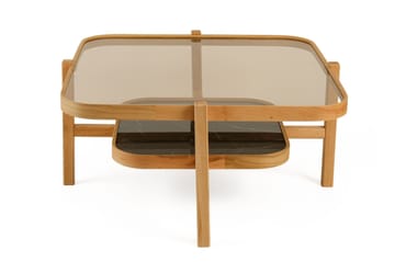 Sohvapöytä Wallxpert Olimpus (90 x 48 x 90 cm) Tammi musta marmori - Tammi ja musta marmori - Huonekalut - Pöytä & ruokailuryhmä - Marmoripöydät