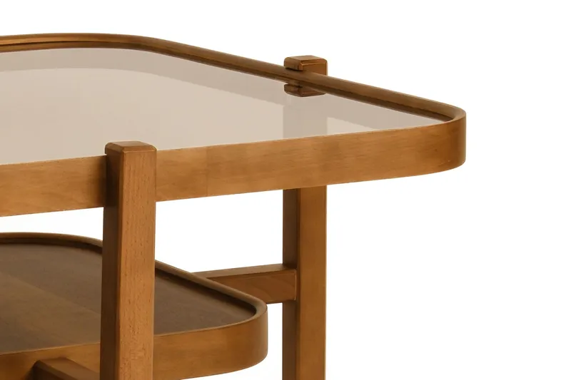 Sohvapöytä Wallxpert Olimpus (90 x 48 x 90 cm) Pähkinä läpinäkyvä - pähkinä - Huonekalut - Pöytä & ruokailuryhmä - Sohvapöytä