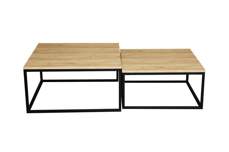 Wardner neliönmuotoinen sohvapöytä sarjapöytä 76 cm tammea, Beige