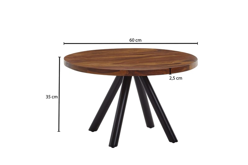 Wilhem 60 cm pyöreä sohvapöytä tammea - Ruskea - Huonekalut - Pöytä & ruokailuryhmä - Sohvapöytä