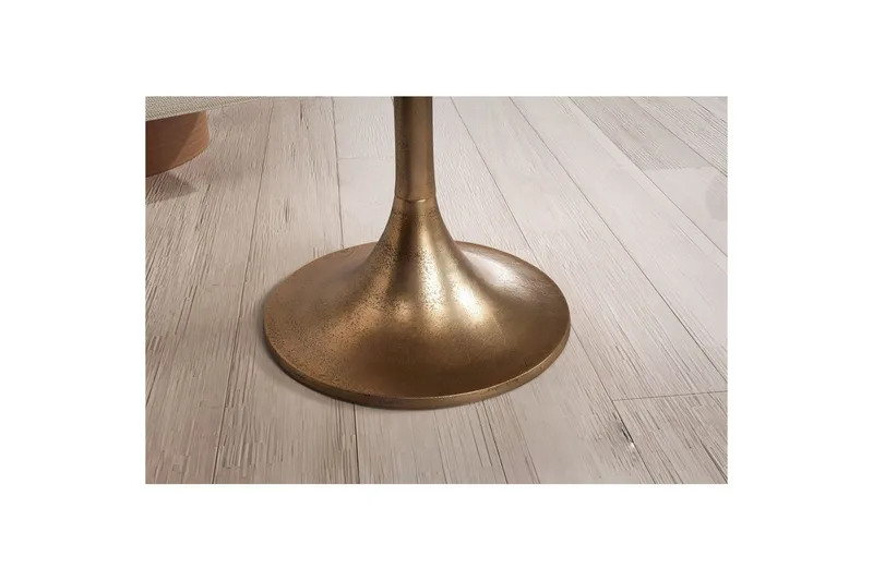 Sohvapöytä Wohnling 60 cm pyöreä kullanvärinen metallirunko, teollinen tyyli - Huonekalut - Pöytä & ruokailuryhmä - Sohvapöytä