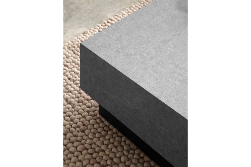 Sohvapöytä Wohnling Betonin näköinen, neliö 65 cm, säilytystila, moderni ilme - Huonekalut - Pöytä & ruokailuryhmä - Sohvapöytä