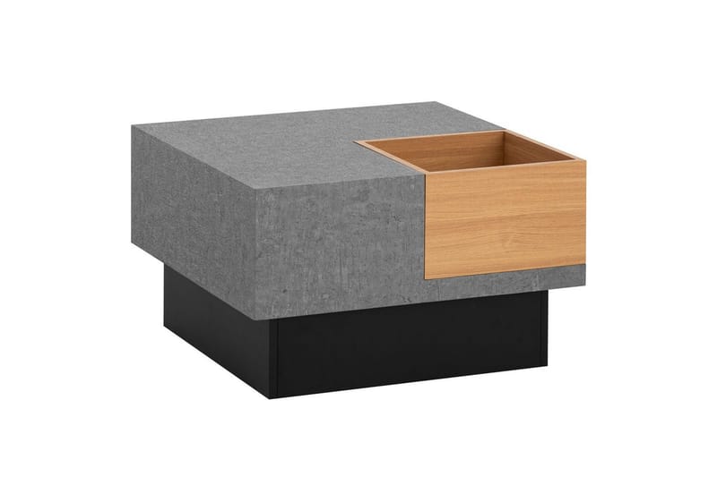 Sohvapöytä Wohnling Betonin näköinen, neliö 65 cm, säilytystila, moderni ilme - Huonekalut - Pöytä & ruokailuryhmä - Sohvapöytä