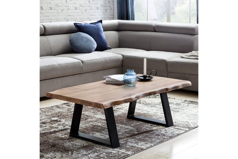 Sohvapöytä Wohnling Gaya-massiivipuinen akasia puun reunailmeellä, maalaistyyli - Huonekalut - Pöytä & ruokailuryhmä - Sohvapöytä