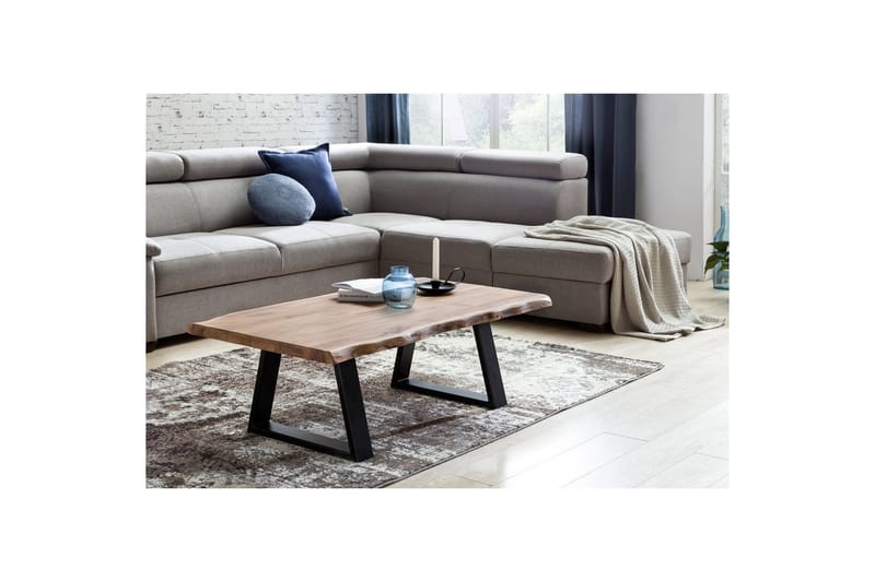 Sohvapöytä Wohnling Gaya-massiivipuinen akasia puun reunailmeellä, maalaistyyli - Huonekalut - Pöytä & ruokailuryhmä - Sohvapöytä