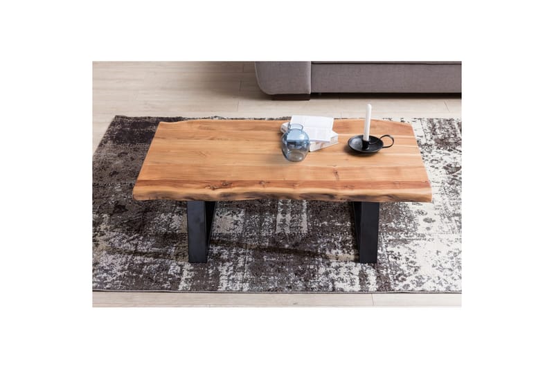 Sohvapöytä Wohnling Gaya-massiivipuinen akasia puun reunailmeellä, maalaistyyli - Huonekalut - Pöytä & ruokailuryhmä - Sohvapöytä