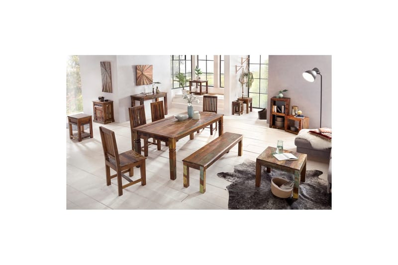 Sohvapöytä Wohnling Kolkutta kierrätetty käsintehty massiivipuu maalaismainen ilme - Huonekalut - Pöytä & ruokailuryhmä - Sohvapöytä