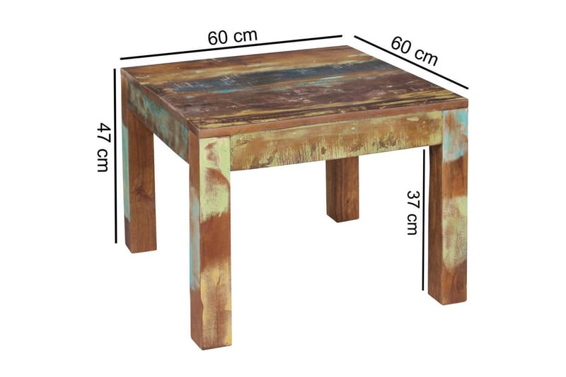 Sohvapöytä Wohnling Kolkutta kierrätetty käsintehty massiivipuu maalaismainen ilme - Huonekalut - Pöytä & ruokailuryhmä - Sohvapöytä