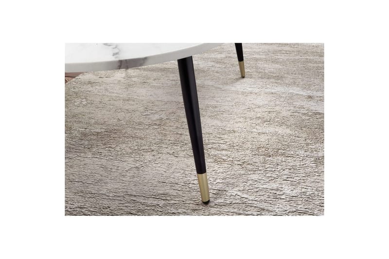 Sohvapöytä Wohnling marmori-ilme 120 cm, ovaali moderni tyyli Marmori valkoinen - Marmori valkoinen - Huonekalut - Pöytä & ruokailuryhmä - Marmoripöydät