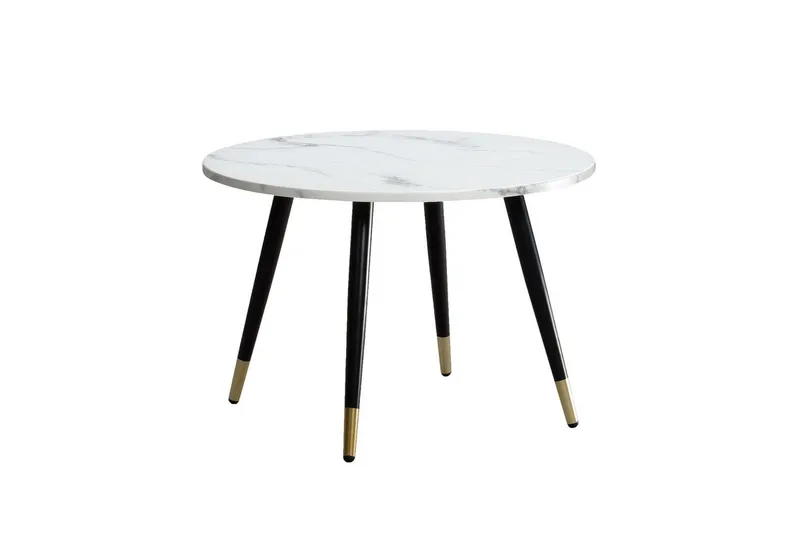 Sohvapöytä Wohnling marmori-ilme 60 cm pyöreä, moderni tyyli Marmori valkoinen, Marmori valkoinen