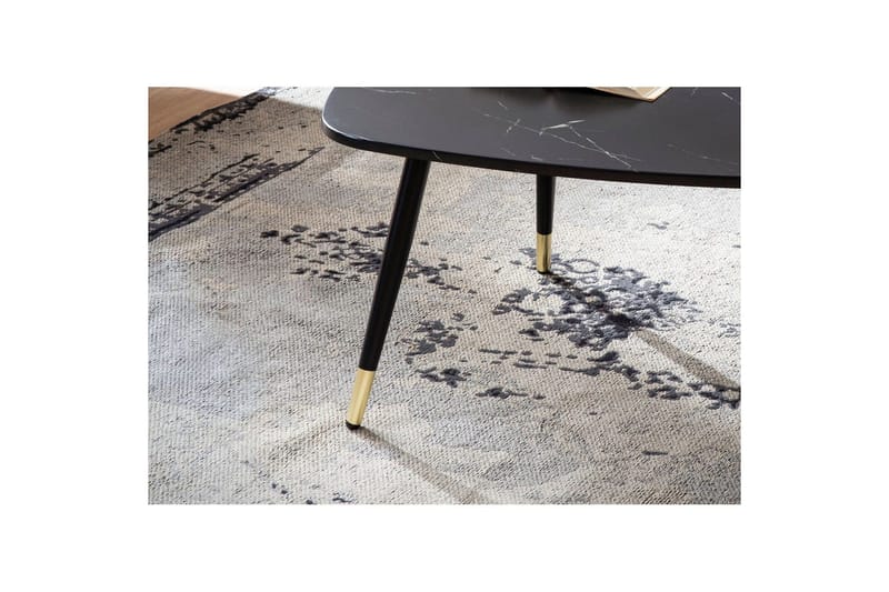 Sohvapöytä Wohnling marmorikuvio, 90 cm, kolmionmuotoinen, moderni tyyli Musta marmori - Musta marmori - Huonekalut - Pöytä & ruokailuryhmä - Sohvapöytä