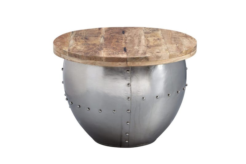 Sohvapöytä Wohnling Massiivipuu 60 cm Teollinen Nitottu Säilytystila, undefined