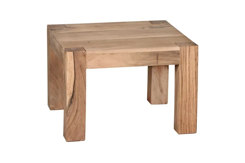 Sohvapöytä Wohnling Massiivipuu Maalaistalo Klassinen Käsintehty 60x60 cm, Akaasia, 60x60 cm, Akaasia