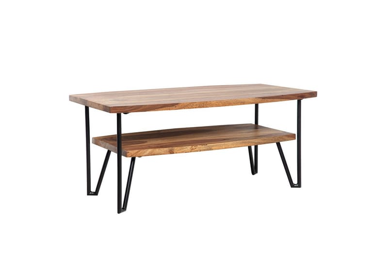 Sohvapöytä Wohnling Massiivipuu suorakulmainen tarjottimella maalaistyyli metallijalat, undefined