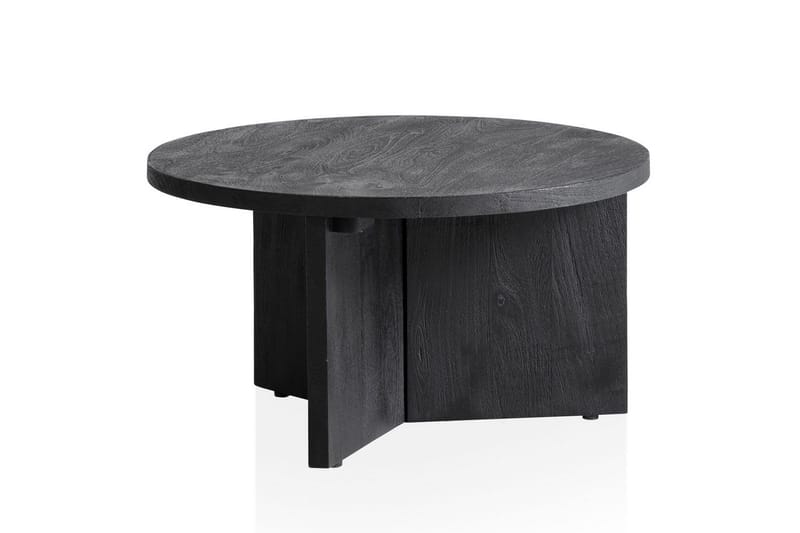 Sohvapöytä Wohnling Massiivipuu pyöreä 60 cm klassinen jalusta maalaistyyli, undefined