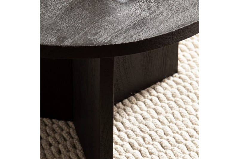 Sohvapöytä Wohnling Massiivipuu pyöreä 60 cm klassinen jalusta maalaistyyli - Huonekalut - Pöytä & ruokailuryhmä - Sohvapöytä