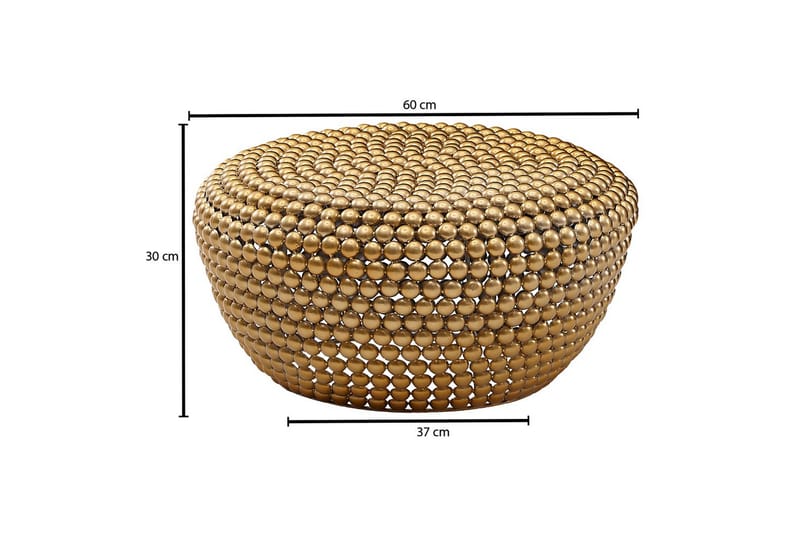 Sohvapöytä Wohnling Metalli pyöreä 60 cm puolipallon pinta moderni - Huonekalut - Pöytä & ruokailuryhmä - Sohvapöytä