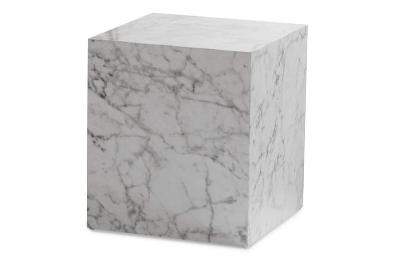 Sohvapöytä Wohnling MONOBLOC marmoriefekti 40x40x45 cm, moderni tyyli Marmori valkoinen - Marmori valkoinen - Huonekalut - Pöytä & ruokailuryhmä - Sohvapöytä