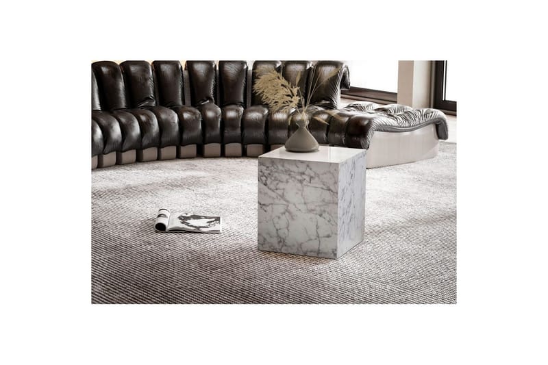 Sohvapöytä Wohnling MONOBLOC marmoriefekti 40x40x45 cm, moderni tyyli Marmori valkoinen - Marmori valkoinen - Huonekalut - Pöytä & ruokailuryhmä - Sohvapöytä