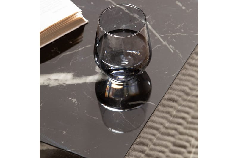 Sohvapöytä Wohnling MONOBLOC marmoriefekti 40x40x45 cm, moderni tyyli Musta marmori - Musta marmori - Huonekalut - Pöytä & ruokailuryhmä - Sohvapöytä