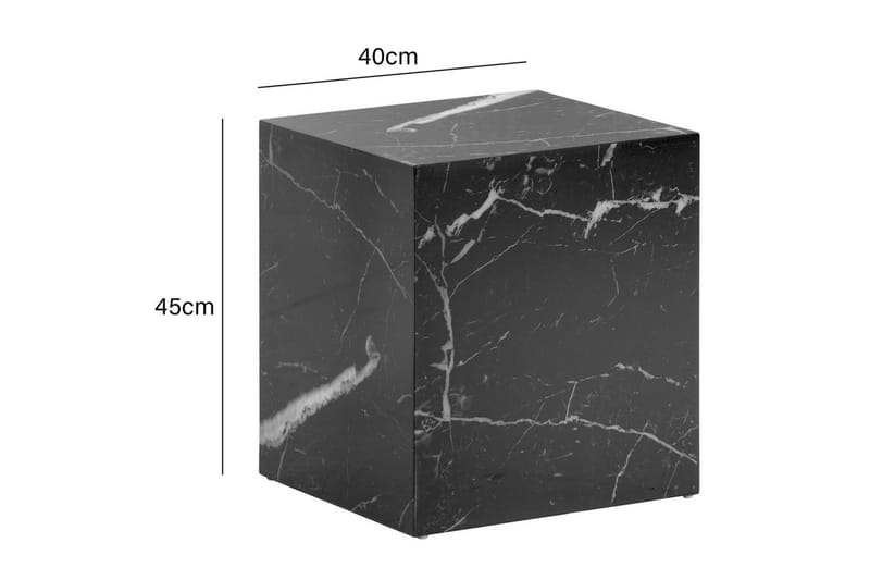 Sohvapöytä Wohnling MONOBLOC marmoriefekti 40x40x45 cm, moderni tyyli Musta marmori - Musta marmori - Huonekalut - Pöytä & ruokailuryhmä - Sohvapöytä