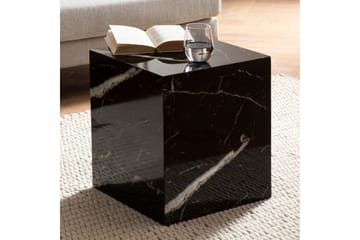 Sohvapöytä Wohnling MONOBLOC marmoriefekti 40x40x45 cm, moderni tyyli Musta marmori - Musta marmori - Huonekalut - Pöytä & ruokailuryhmä - Marmoripöydät
