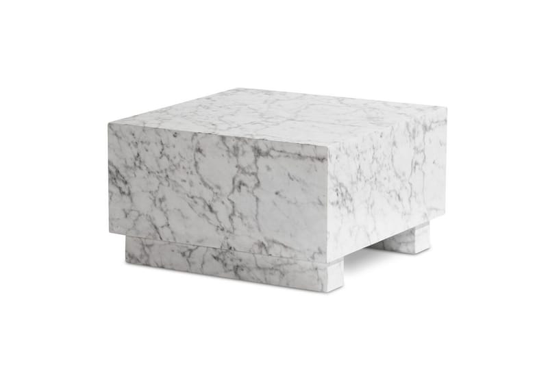 Sohvapöytä Wohnling MONOBLOC moderni ulkonäkö, 60x60x35 cm, jalakset Marmori valkoinen - Marmori valkoinen - Huonekalut - Pöytä & ruokailuryhmä - Sohvapöytä