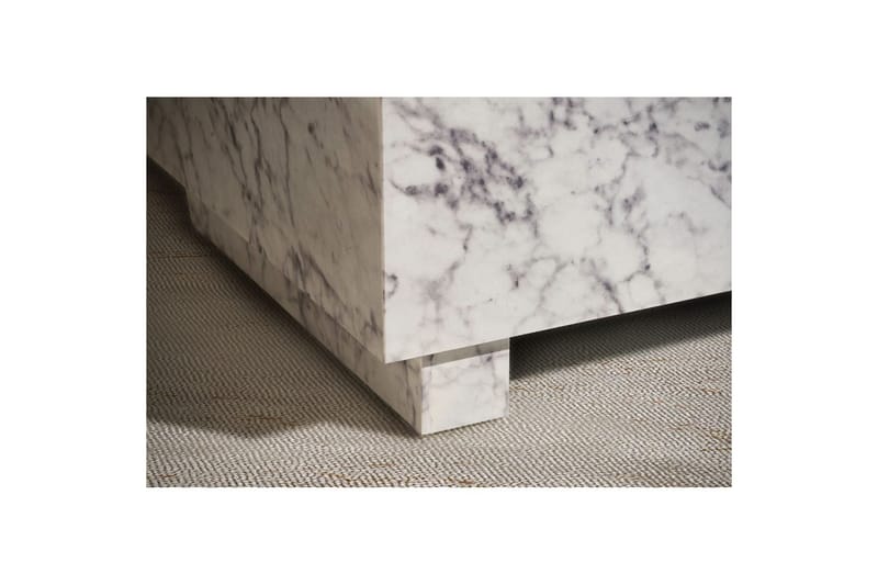 Sohvapöytä Wohnling MONOBLOC moderni ulkonäkö, 60x60x35 cm, jalakset Marmori valkoinen - Marmori valkoinen - Huonekalut - Pöytä & ruokailuryhmä - Sohvapöytä