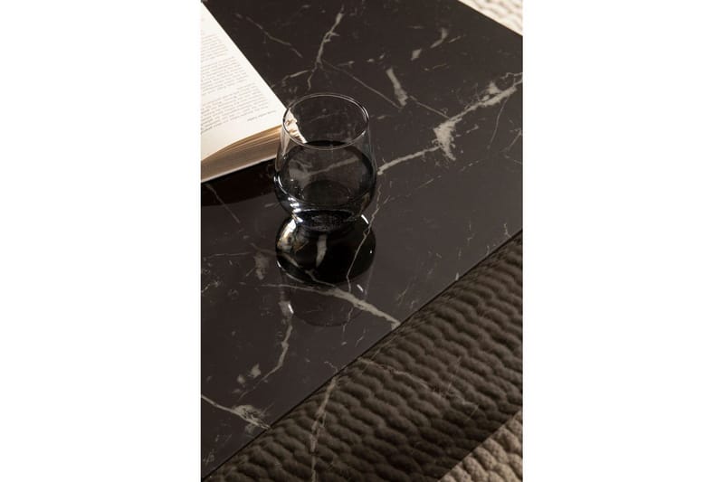 Sohvapöytä Wohnling MONOBLOC moderni ulkonäkö, 60x60x35 cm, jalakset Musta marmori - Musta marmori - Huonekalut - Pöytä & ruokailuryhmä - Marmoripöydät