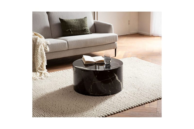 Sohvapöytä Wohnling MONOBLOC pyöreä 60 cm, moderni tyyli Musta marmori - Musta marmori - Huonekalut - Pöytä & ruokailuryhmä - Sohvapöytä
