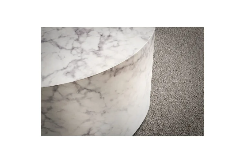Sohvapöytä Wohnling MONOBLOC pyöreä 60 cm, moderni tyyli Marmori valkoinen - Marmori valkoinen - Huonekalut - Pöytä & ruokailuryhmä - Sohvapöytä