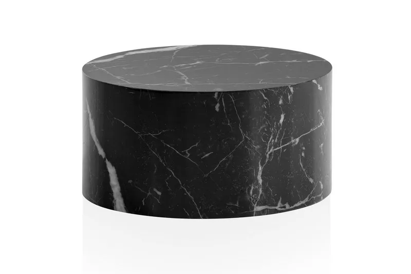 Sohvapöytä Wohnling MONOBLOC pyöreä 60 cm, moderni tyyli Musta marmori, Musta marmori