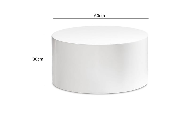 Sohvapöytä Wohnling MONOBLOC pyöreä 60 cm, moderni tyyli Valkoinen - Valkoinen - Huonekalut - Pöytä & ruokailuryhmä - Sohvapöytä