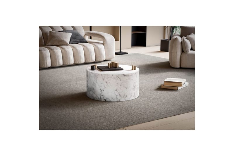 Sohvapöytä Wohnling MONOBLOC pyöreä 60 cm, moderni tyyli Marmori valkoinen - Marmori valkoinen - Huonekalut - Pöytä & ruokailuryhmä - Marmoripöydät