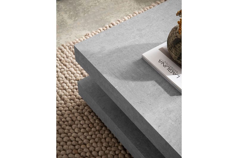 Sohvapöytä Wohnling neliö 60 cm, kivinen ilme, moderni ulkoasu Harmaa - Harmaa - Huonekalut - Pöytä & ruokailuryhmä - Sohvapöytä