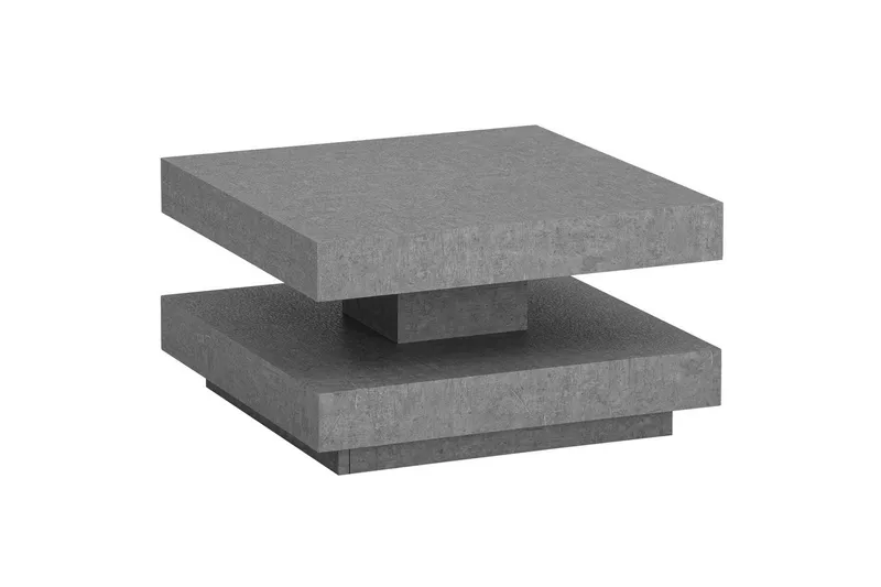 Sohvapöytä Wohnling neliö 60 cm, kivinen ilme, moderni ulkoasu Harmaa - Harmaa - Huonekalut - Pöytä & ruokailuryhmä - Sohvapöytä