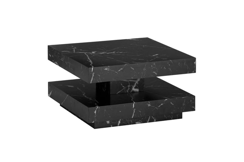 Sohvapöytä Wohnling neliö 60 cm, kivinen ilme, moderni ulkoasu Musta marmori, Musta marmori