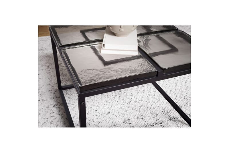 Sohvapöytä Wohnling Neliö lasi 58 cm klassinen metallikehys moderni - Huonekalut - Pöytä & ruokailuryhmä - Sohvapöytä