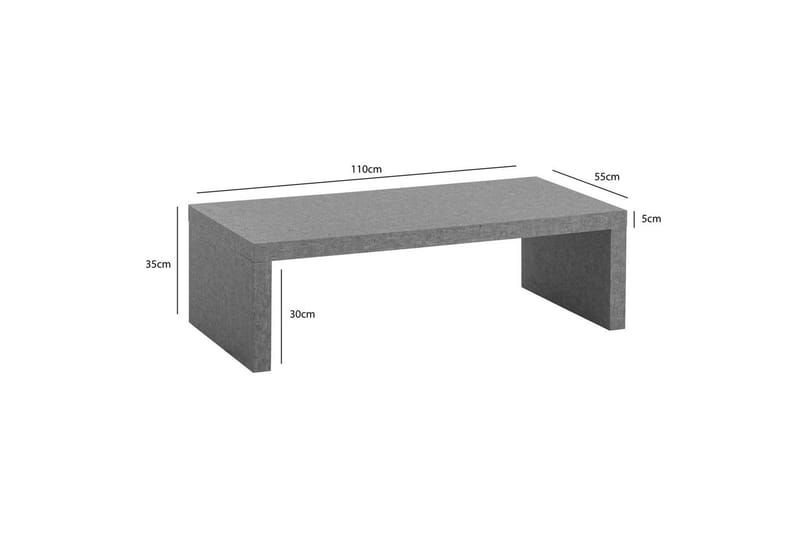 Sohvapöytä Wohnling suorakulmainen 110 cm, kivioptiikka, moderni ilme Harmaa - Harmaa - Huonekalut - Pöytä & ruokailuryhmä - Sohvapöytä