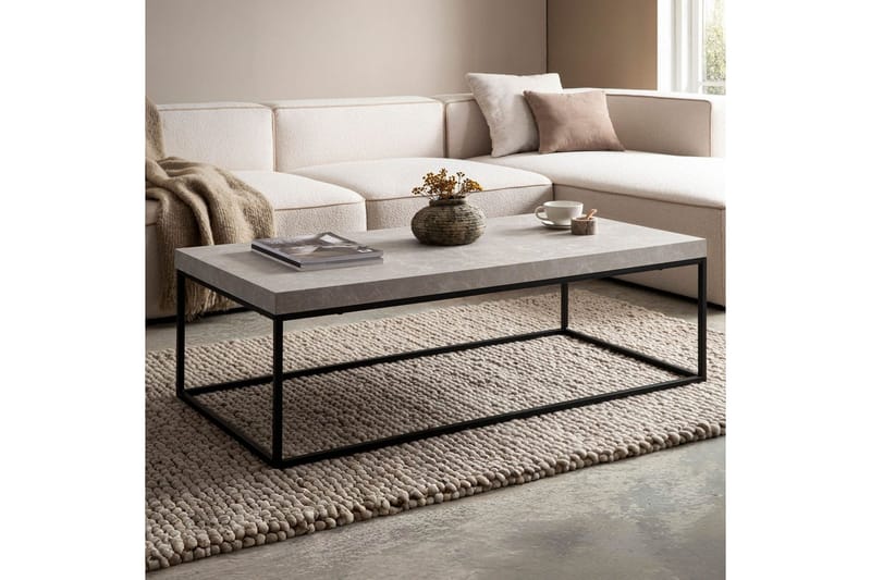 Sohvapöytä Wohnling suorakulmainen 120 cm, kivioptiikka, moderni ilme Beige - Beige - Huonekalut - Pöytä & ruokailuryhmä - Sohvapöytä