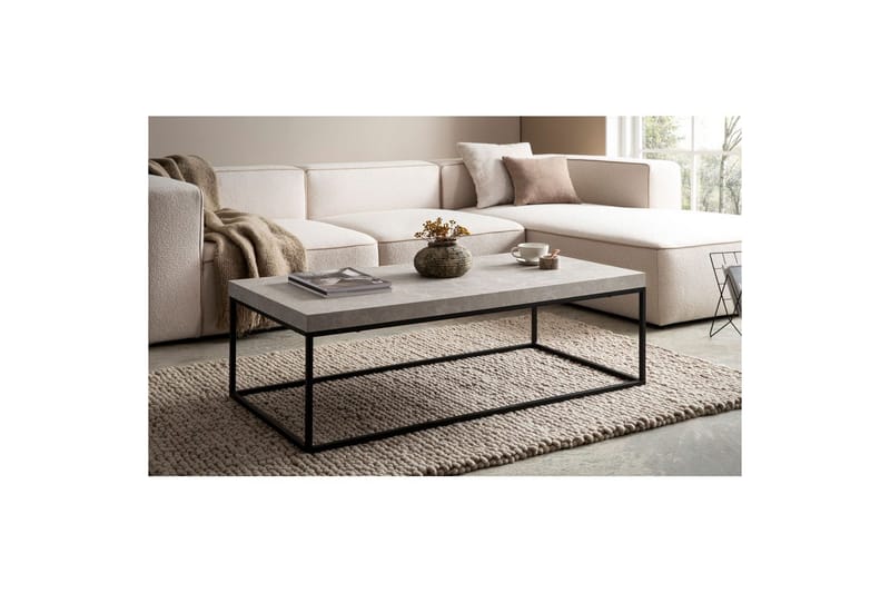 Sohvapöytä Wohnling suorakulmainen 120 cm, kivioptiikka, moderni ilme Beige - Beige - Huonekalut - Pöytä & ruokailuryhmä - Sohvapöytä