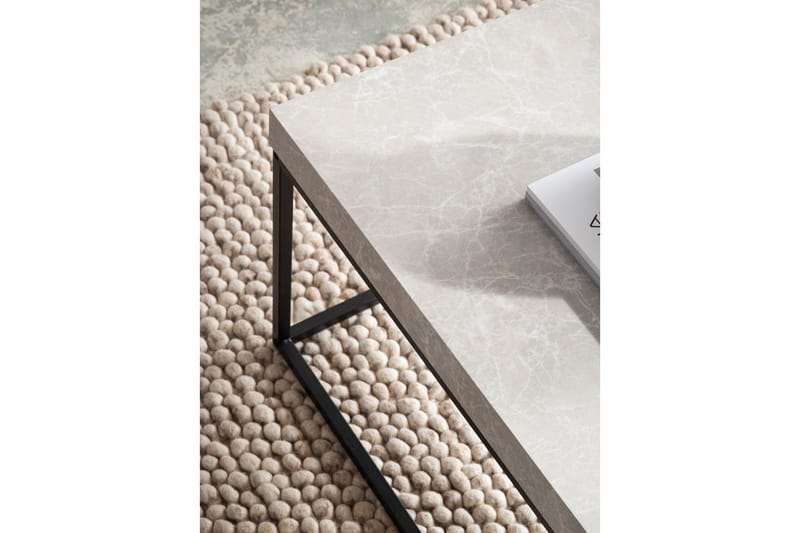 Sohvapöytä Wohnling suorakulmainen 120 cm, kivioptiikka, moderni ilme Beige - Beige - Huonekalut - Pöytä & ruokailuryhmä - Sohvapöytä