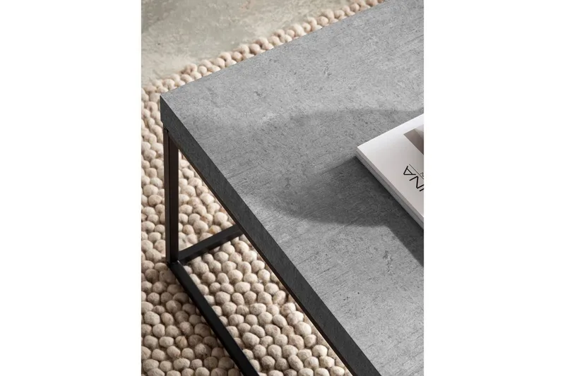 Sohvapöytä Wohnling suorakulmainen 120 cm, kivioptiikka, moderni ilme Harmaa - Harmaa - Huonekalut - Pöytä & ruokailuryhmä - Sohvapöytä