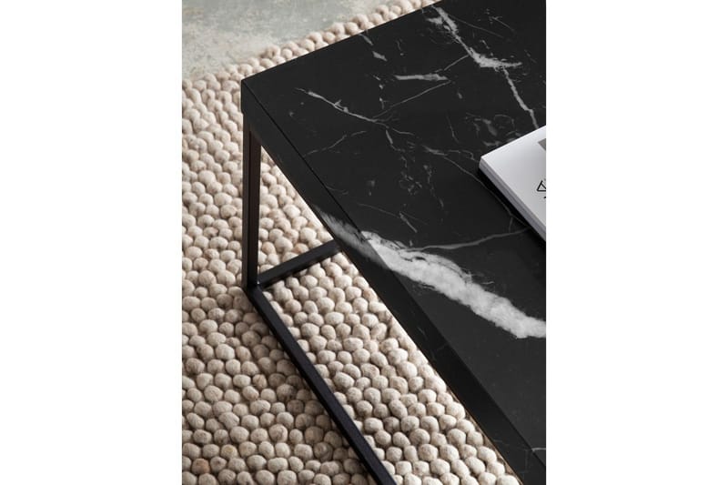 Sohvapöytä Wohnling suorakulmainen 120 cm, kivioptiikka, moderni ilme Musta marmori - Musta marmori - Huonekalut - Pöytä & ruokailuryhmä - Marmoripöydät