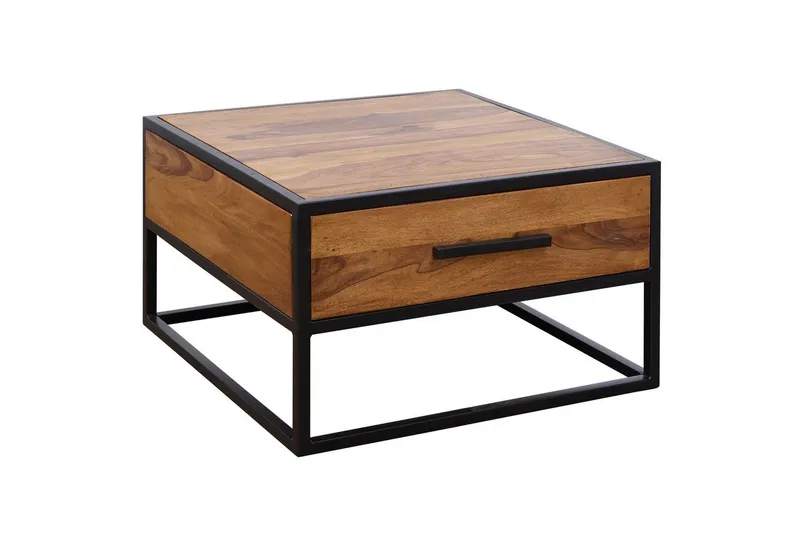 Sohvapöytä Wohnling Vankka seesampuu 1 vetolaatikko jauhemaalattu metallikehys teollinen, undefined