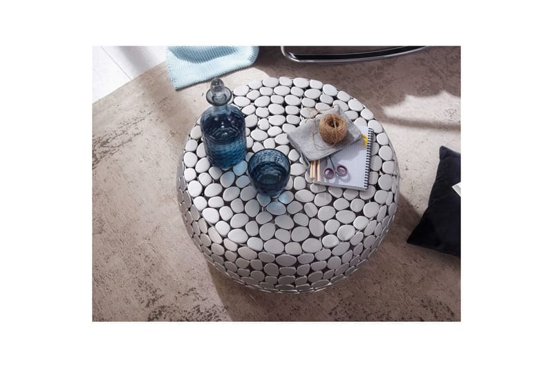 Sohvapöytä Wohnling Pyöreä metallilevytyyli mattapintainen moderni - Huonekalut - Pöytä & ruokailuryhmä - Sohvapöytä