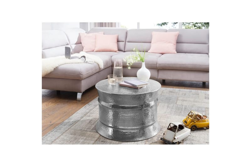 Sohvapöytä Wohnling Pyöreä vasaroitu alumiinipinta lakattu itämainen - Huonekalut - Pöytä & ruokailuryhmä - Sohvapöytä