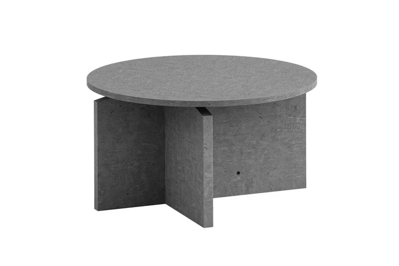 Sohvapöytä Wohnling Pyöreä kivinen optiikka, moderni ulkoasu 60 cm, Harmaa - 60 cm, Harmaa - Huonekalut - Pöytä & ruokailuryhmä - Sohvapöytä